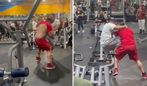 fotos en el gym hombres|Viral: dos hombres protagonizaron una salvaje pelea dentro de un gimn.